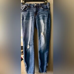 KanCan Women's Skinny Distressed Blue Jeans